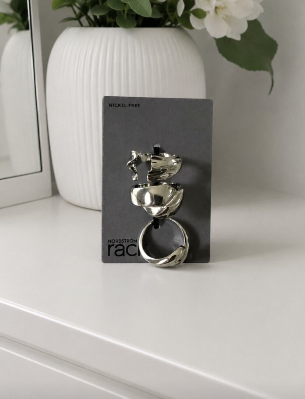 Nordstrom Rack Silver Ring Trio Size 9 New